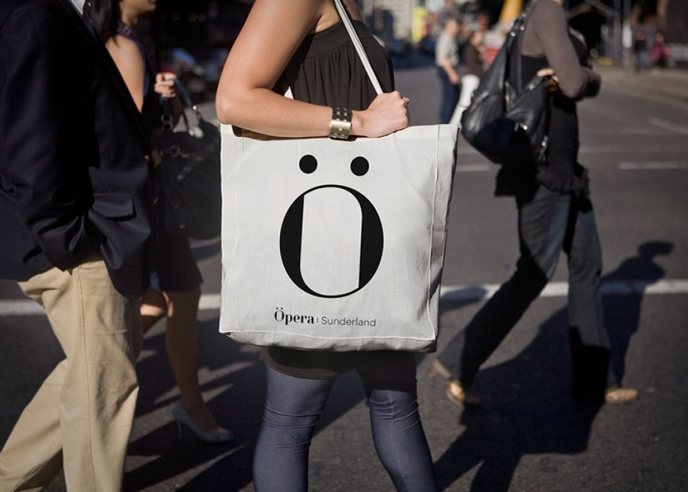 Opera Sunderland logo printed on a bag